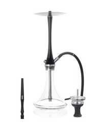 Elegante Valentino Full Carbon Shisha mit Schlauch, passendem Mundstück und Kopf in schwarz. Zum Rauchen von Shishatabak.