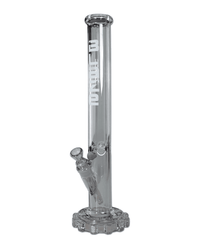 Icebong mit Zahnradfuß und metallisch grauem Regenbogen-Metalliceffekt, 45,5 cm hoch
