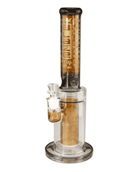 Gesamtansicht der BLAZE Pharaonin Zylinderbong Ice aus hochwertigem Borosilikatglas mit blauer Farbe und BLAZE GLASS Logo.