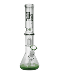 Grüne Black Leaf Glasbong mit 4-Arm Perkolator und Icefunktion