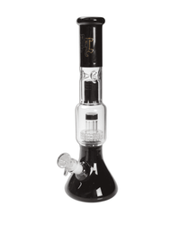 Schwarze Mehrkammerbong mit Kuppel- und Trommelperkolator sowie Icefunktion von Black Leaf