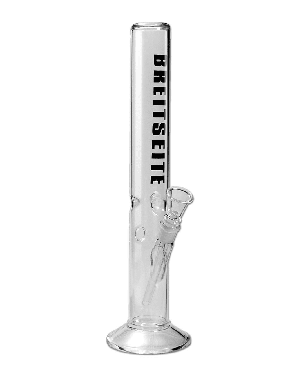 BREITseite Zylinderbong Ice zum Rauchen von Kräutern mit extra langem Glaschillum.