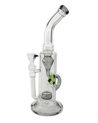 Gesamtansicht der Black Leaf Recycle-Bong mit Trommelperkolator in Grau, 310mm Höhe