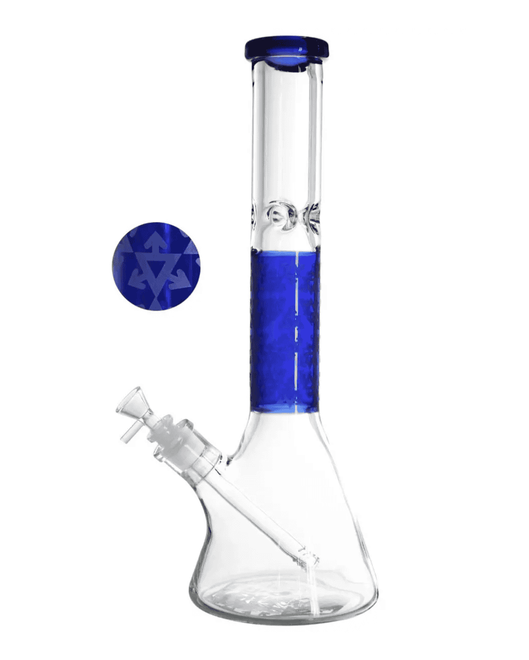 Blue Navi Glasbong von Heisenberg mit einem 18.8er Schliff - mit Chillum und Head in  blau