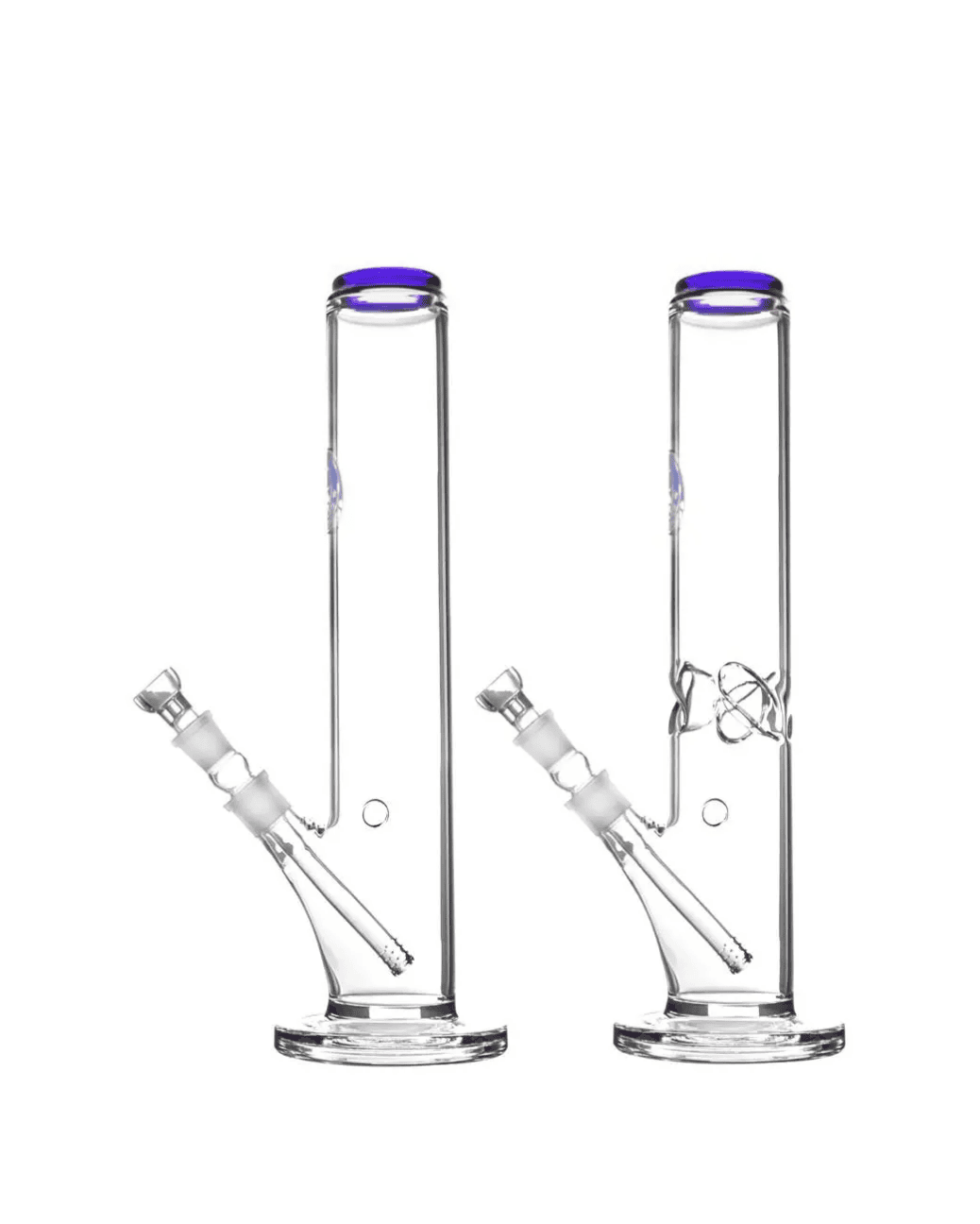 Schöne Heisenberg_Fat_Joe Glasbong mit Kickloch, passendem Chillum und Head/Kopf von Heisenberg zum Rauchen von Kräutern.