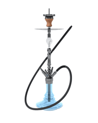 Elegante Tesseract Shisha in Blau mit Schlauch, passendem Mundstück und Kopf von INVI . Zum Rauchen von Shishatabak
