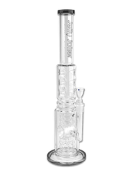 Zwei Trommelperkolatoren für starke Filtration – Detail der Black Innercircle Glasbong