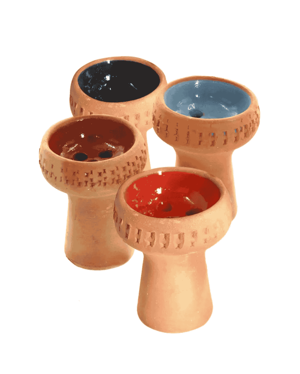 TĂȘte de tabac pour narguilĂ© en terre cuite Masta de Turquie, Ă©maillĂ©e Ă  l'intĂ©rieur