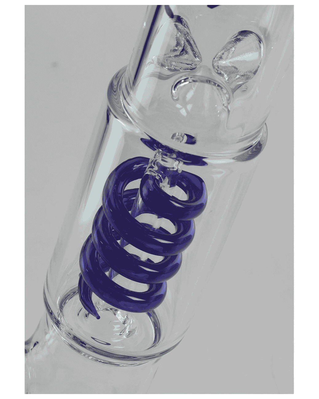 Große Glasbong mit Spiralperkolator und Diffusor Chillum