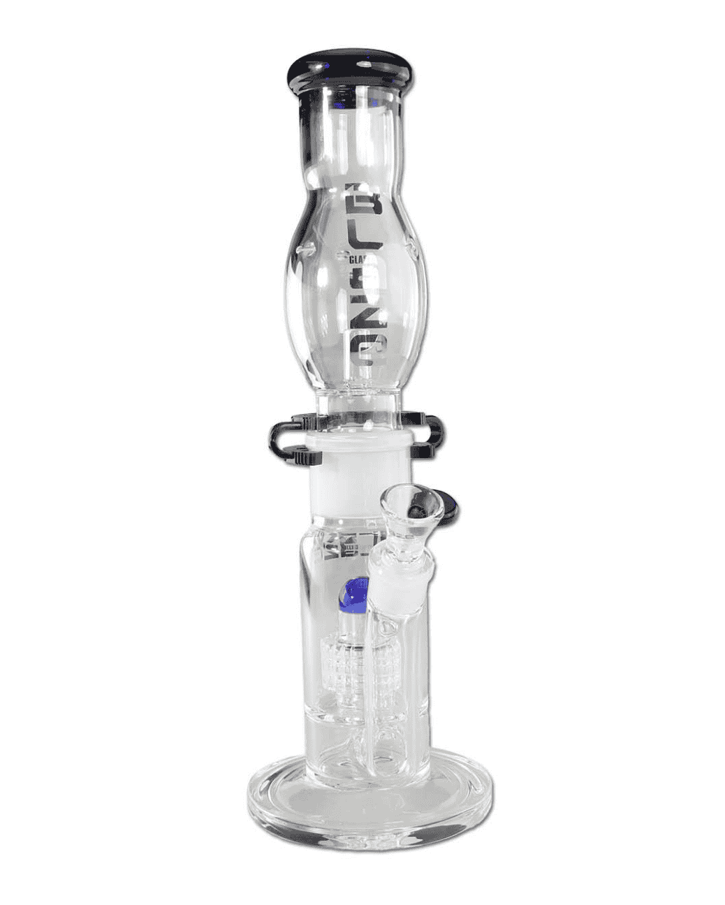 Blaue BLAZE Bong mit Trommelperkolator und NS 18,8/45