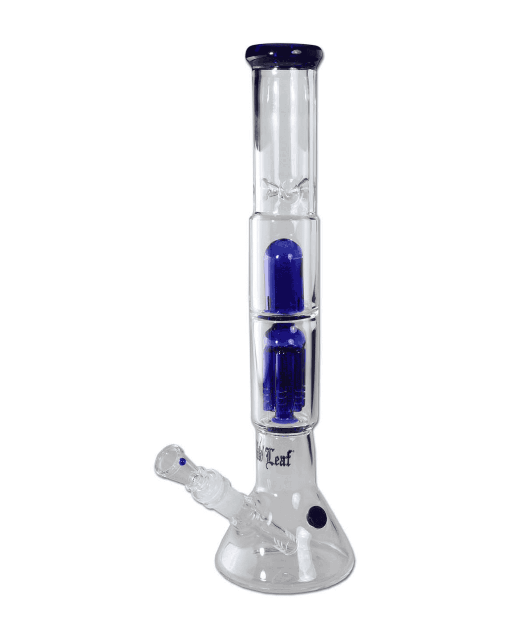 Icebong von Black Leaf in Blau mit 6-Arm Perkolator und Kickloch