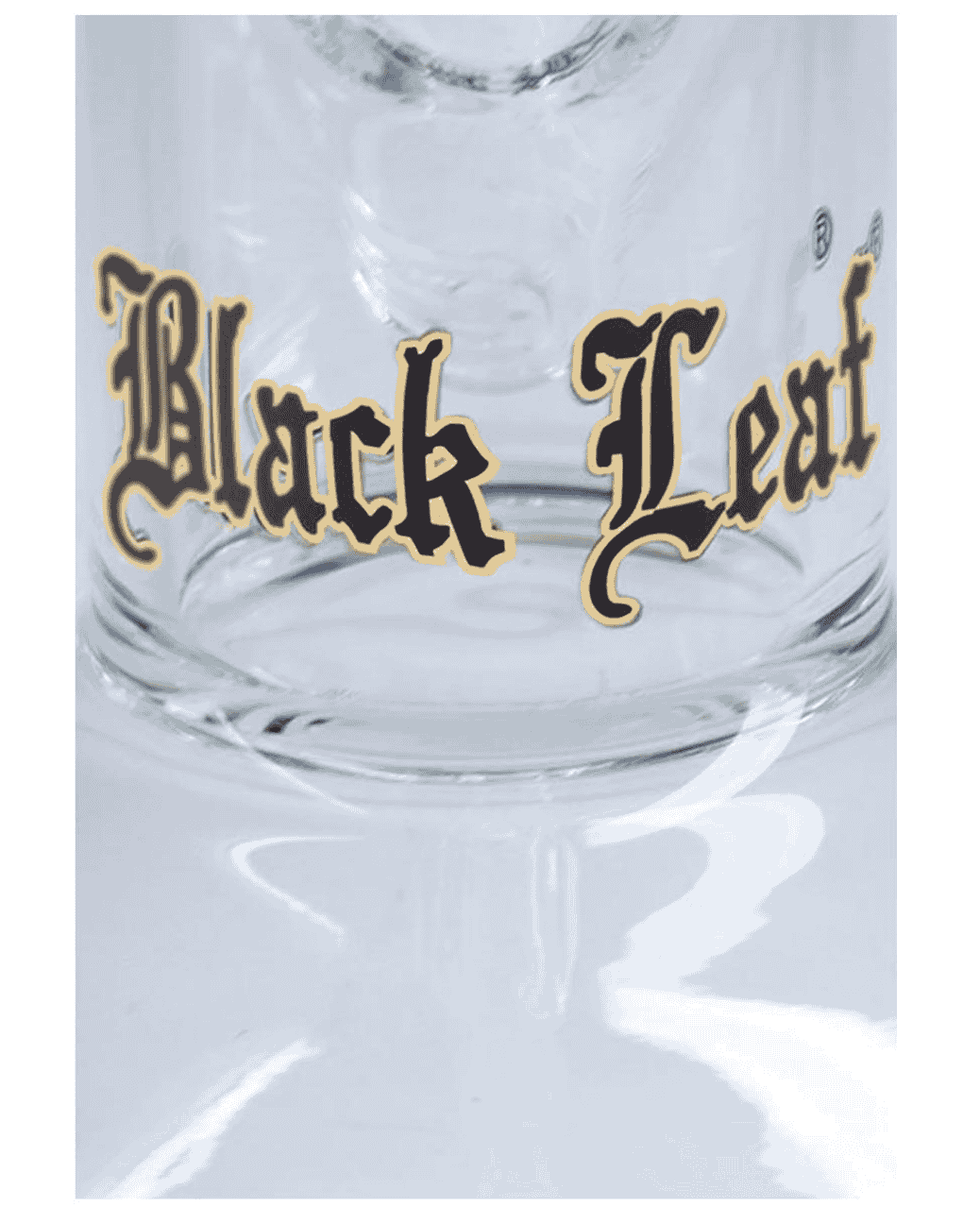 Black Leaf Icebong in Schwarz mit 6-Arm Perkolator und Ice-Kammer ohne Kickloch