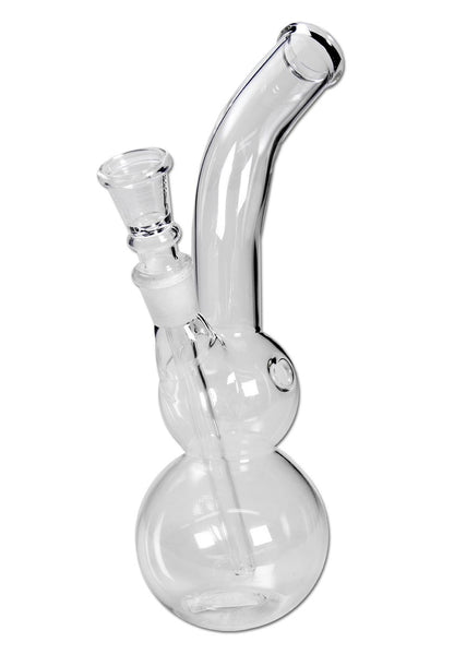 Glasbong mit Chillum und Kickloch - Gebogener Hals, 200 mm
