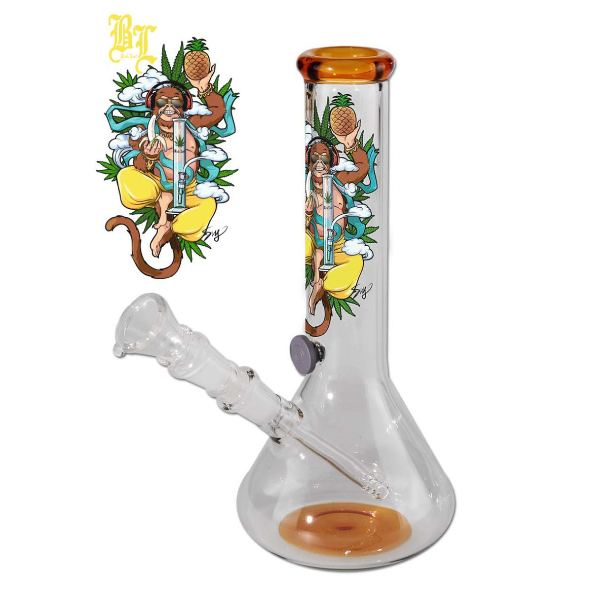 Black Leaf Hanuman Bong bauchig