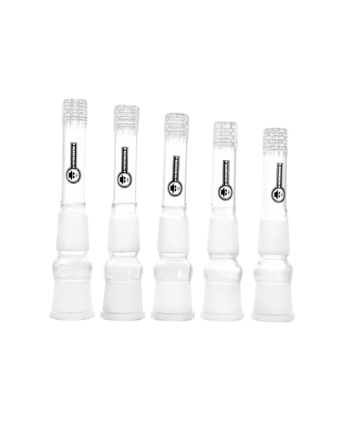 Heisenberg Kupplung Chillum mit Matrix Diffusor aus Borosilikatglas mit schönem schwarzen Logo.  Zur Filterung des Rauches. 