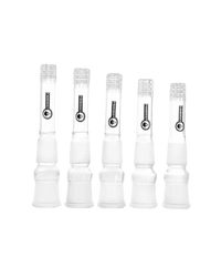 Heisenberg Kupplung Chillum mit Matrix Diffusor aus Borosilikatglas mit schönem schwarzen Logo.  Zur Filterung des Rauches. 