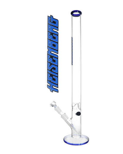Schöne Long Slim Jim 3.0  Glasbong mit Eiskerben, passendem Chillum und Head/Kopf von Heisenberg zum Rauchen von Kräutern.