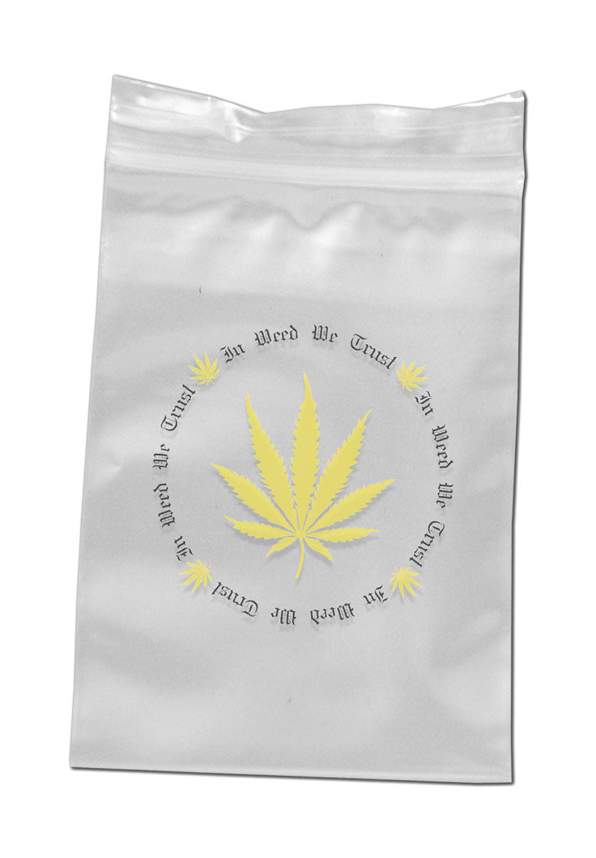 Schnellverschlussbeutel In Weed We Trust 40x60mm