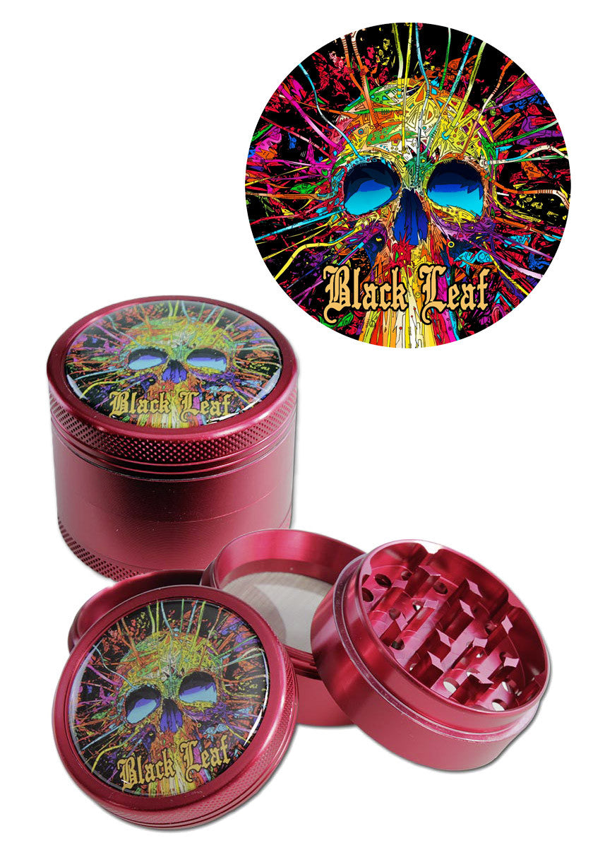 Black Leaf Cyber Skull Grinder 4-tlg. rot