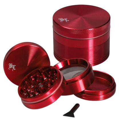 Black Leaf Aluminium-Grinder 4-teilig mit Magnet - Rot