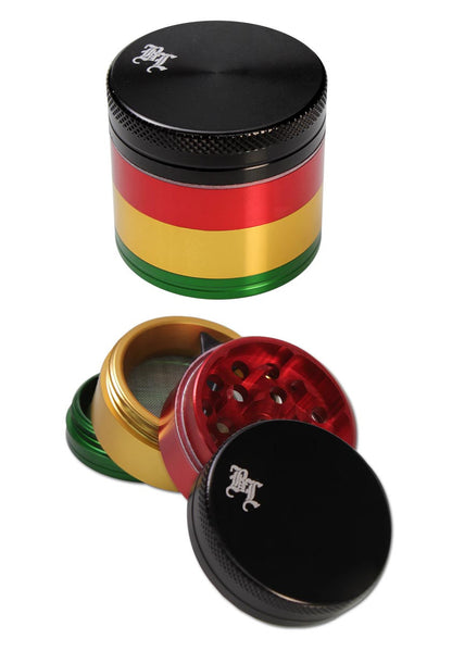 Black Leaf Rasta Alu-Grinder 4-tlg. - Magnetisch mit Gleitring