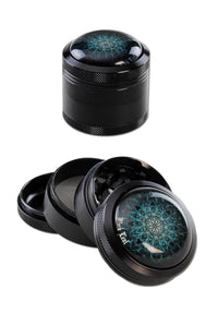Black Leaf Mandala Alu-Grinder 4-tlg. schwarz