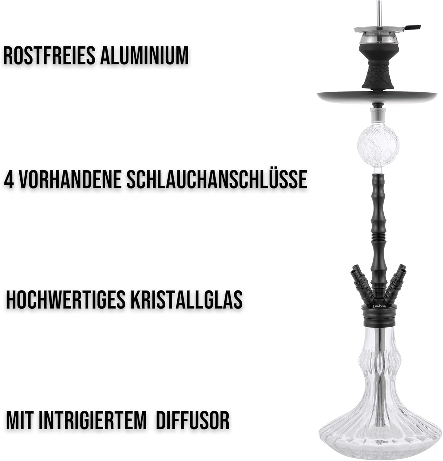 Luna Shisha Komplettset - Bigima (schwarz)