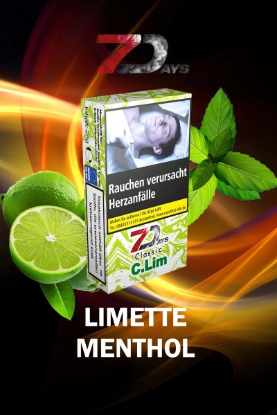 7Days Shisha-Tabak Classic C.Lim in einer 25 Gramm Dose zum Rauchen in einer Shisha. 