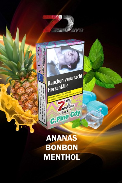 7Days Shisha-Tabak Classic C.Pine mit Ananasgeschmack zum Rauchen in einer Shisha. 