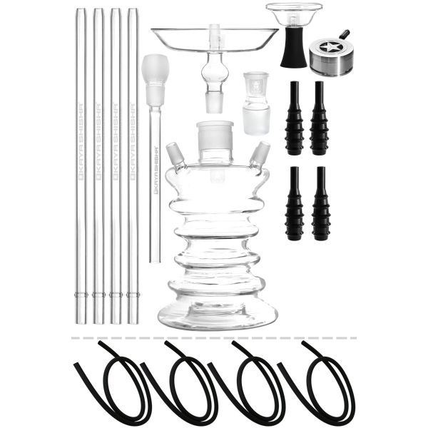 Kaya Caipi Glas-Shisha Komplett-Set für 4 Personen