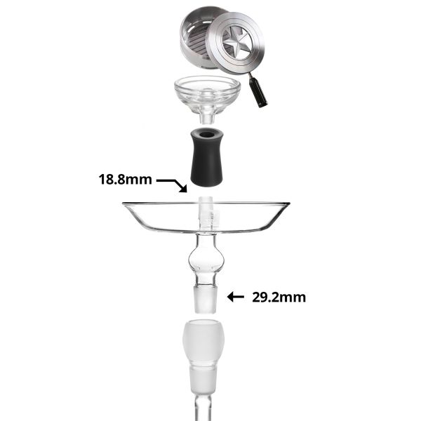 Kaya Caipi Glas-Shisha Komplett-Set für 4 Personen