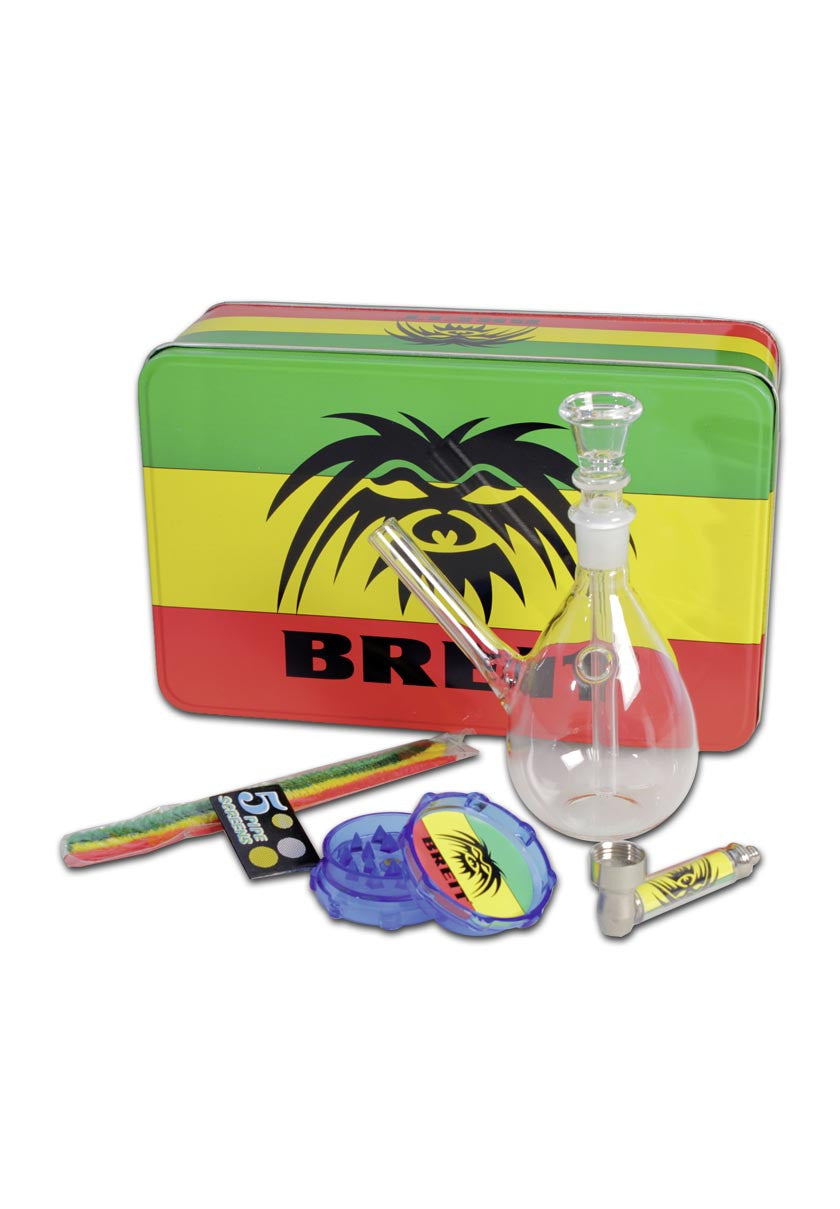 Breit Minibong Set mit Grinder und Purpfeife - Variante 2