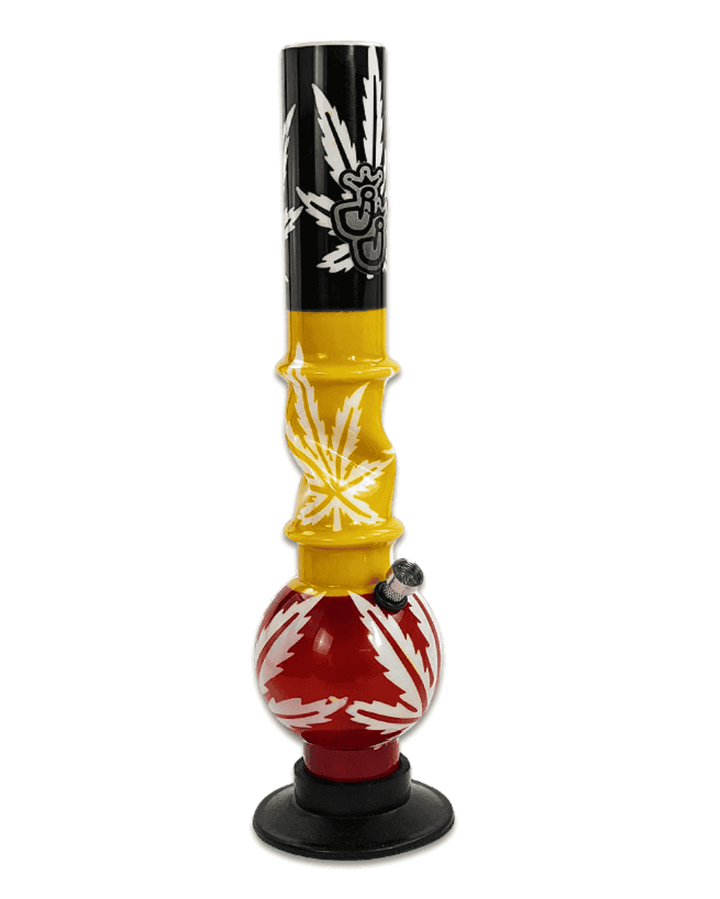 Acrylbong AWP05087-5X mit linkem Kickloch und stabilem Standfuß – Jelly Joker 40 cm