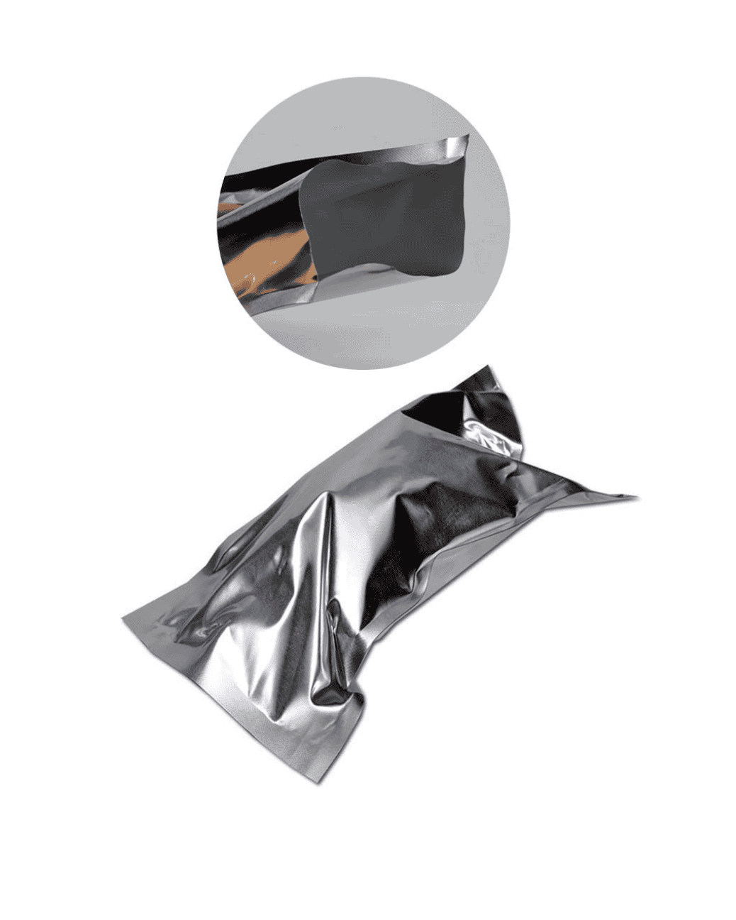 Licht- und strahlengeschützter Aluminium-Bügelbeutel mit 50×55 cm Größe, lebensmittelecht
