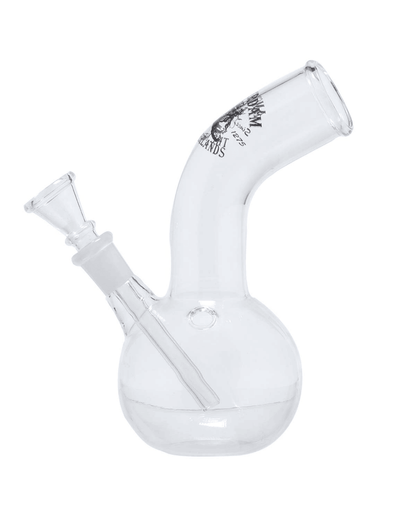 Nahaufnahme des abnehmbaren Chillums der Amsterdam Glass Bong, das den Rauch verteilt und das Wasser filtert.