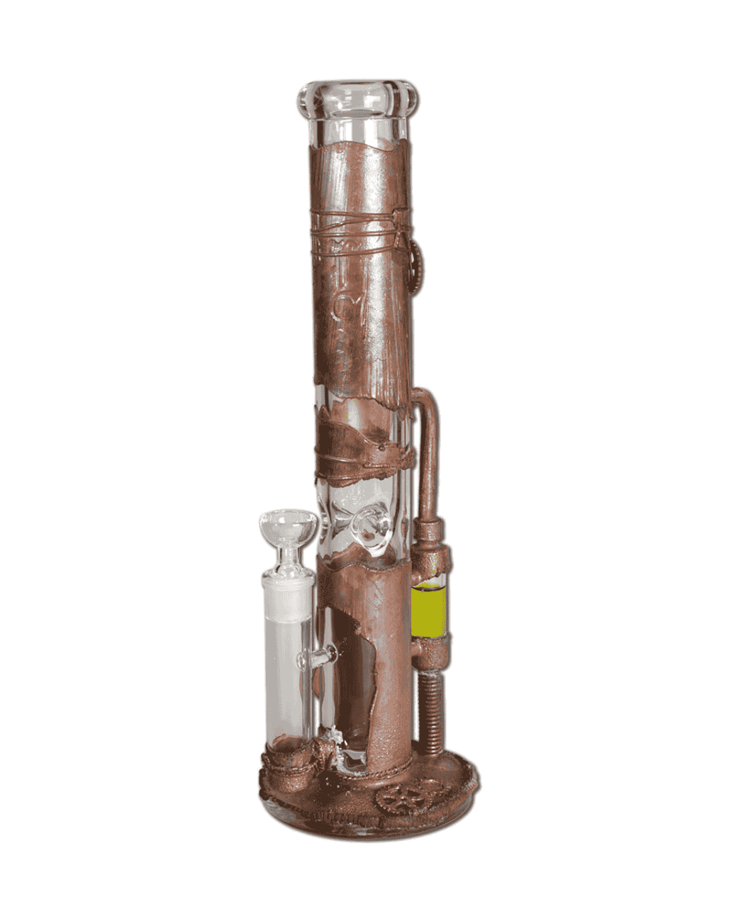 Steampunk Icebong aus Glas mit Kupfermantel und Glyzerin
