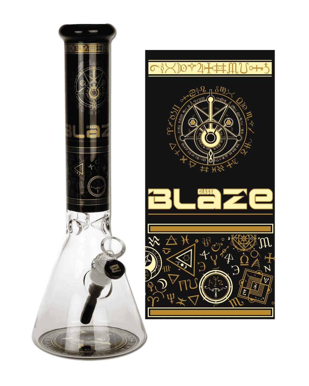 Edle Blaze Glass Bong mit Metallic-Print und Icekammer