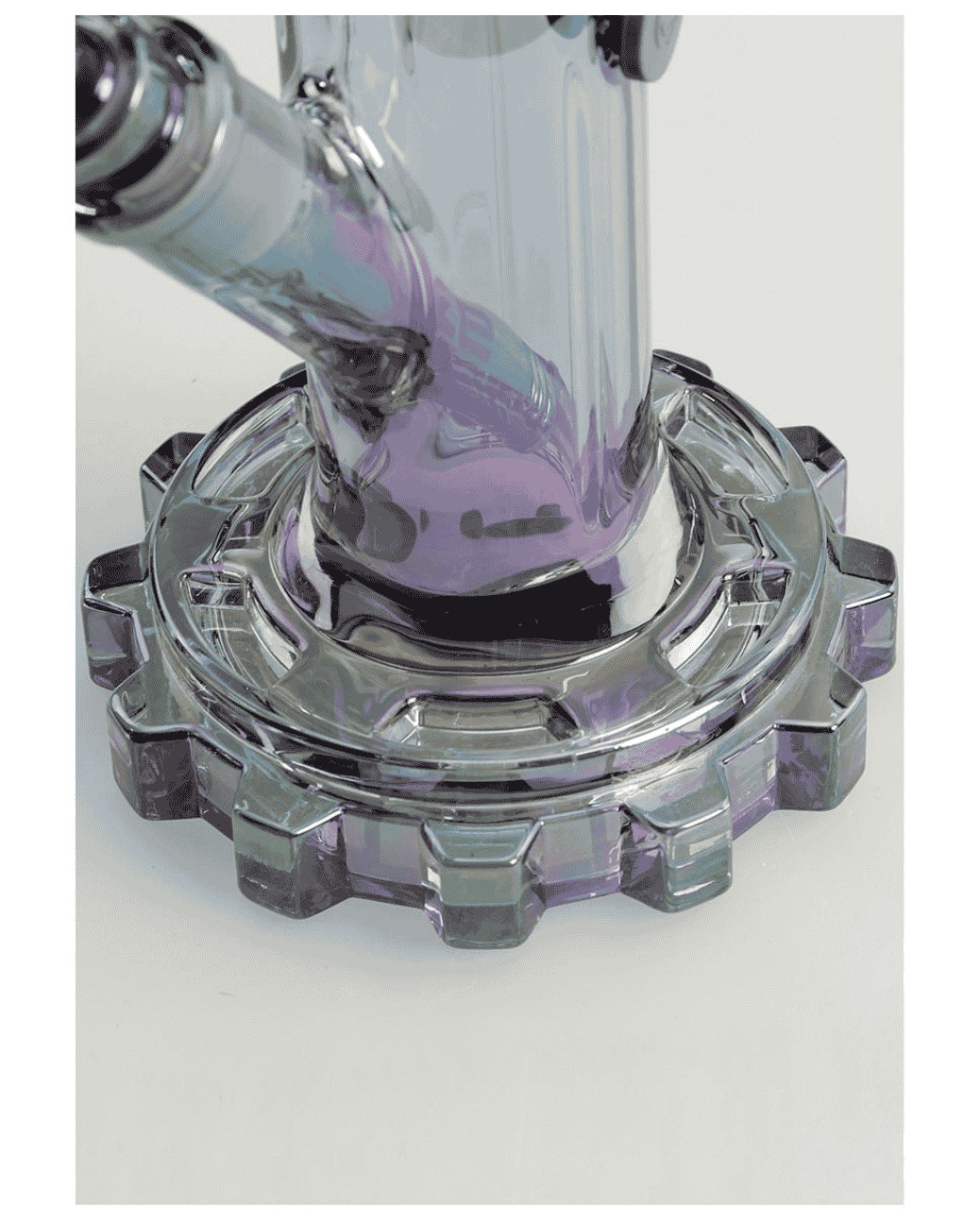 Robuste Zylinderbong mit dicker Wand, Zahnradfuß und Lift-off-Kopf von BLAZE Glass