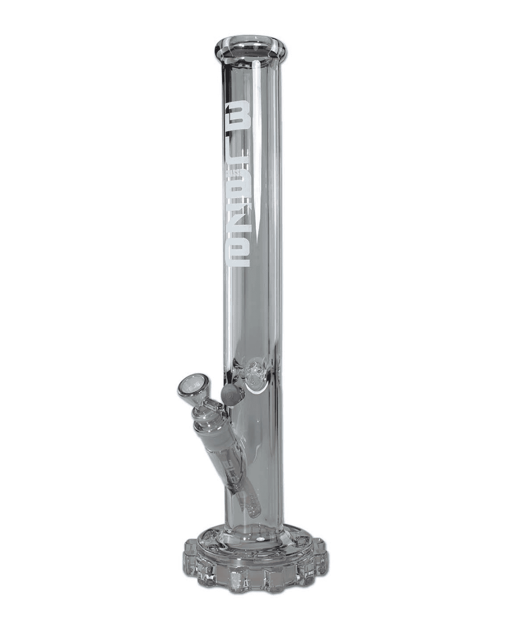 Icebong mit Zahnradfuß und metallisch grauem Regenbogen-Metalliceffekt, 45,5 cm hoch