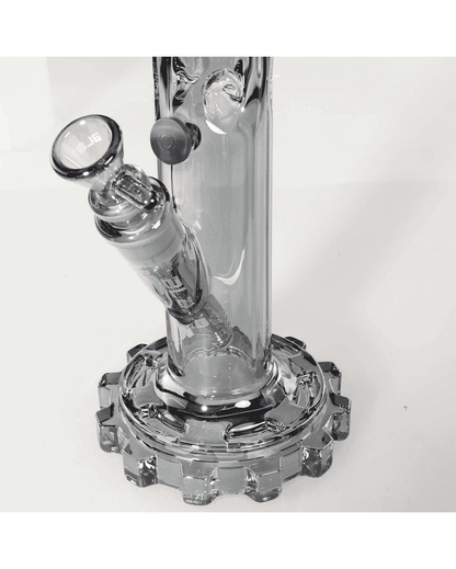 Sechskantige Icebong von BLAZE Glass mit robustem Zahnradfuß und Diffusorschlitzadapter