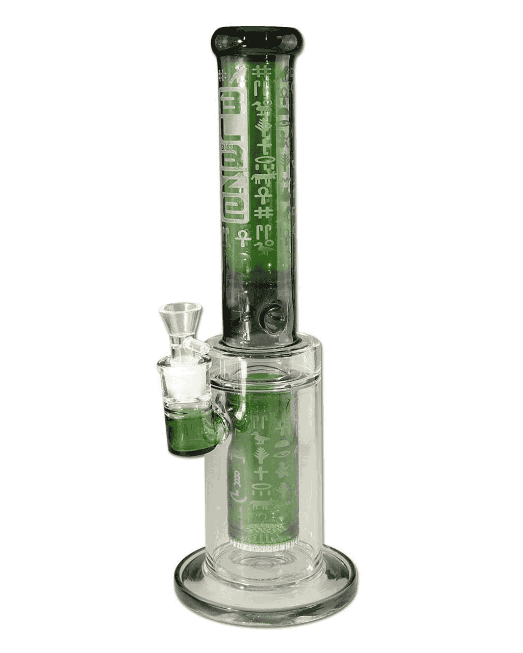 Nahaufnahme des HoneyComb Diffusors der BLAZE Pharaonin Zylinderbong Ice, der für eine optimale Filterung sorgt.