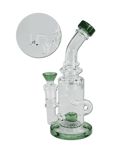 BLAZE Recyclebong mit Banger, Kräuterkopf und Perlen, Höhe 230mm