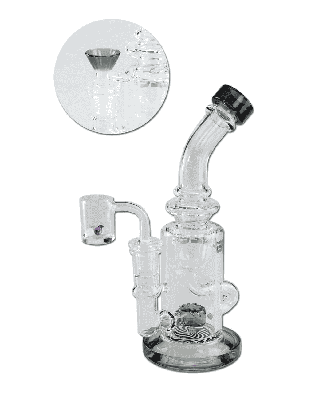 Detailaufnahme des Kegdiffusors der BLAZE Recyclebong, ideal für Kräuter und Öl