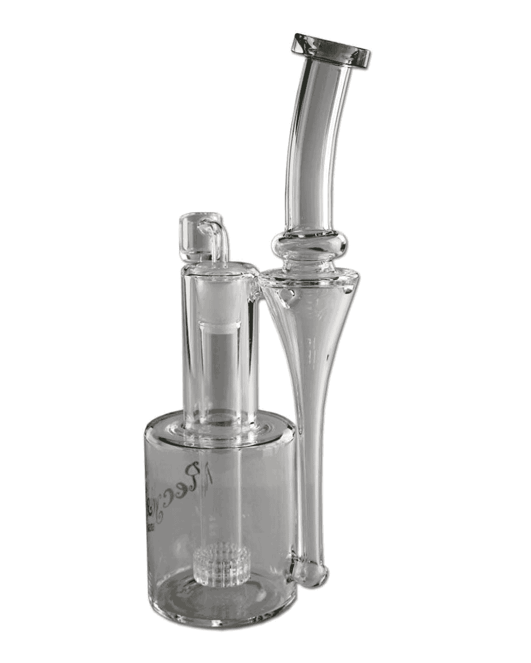 Gesamtansicht der BLAZE Recycler Glasbong mit Trommelperkolator aus hochwertigem Borosilikatglas