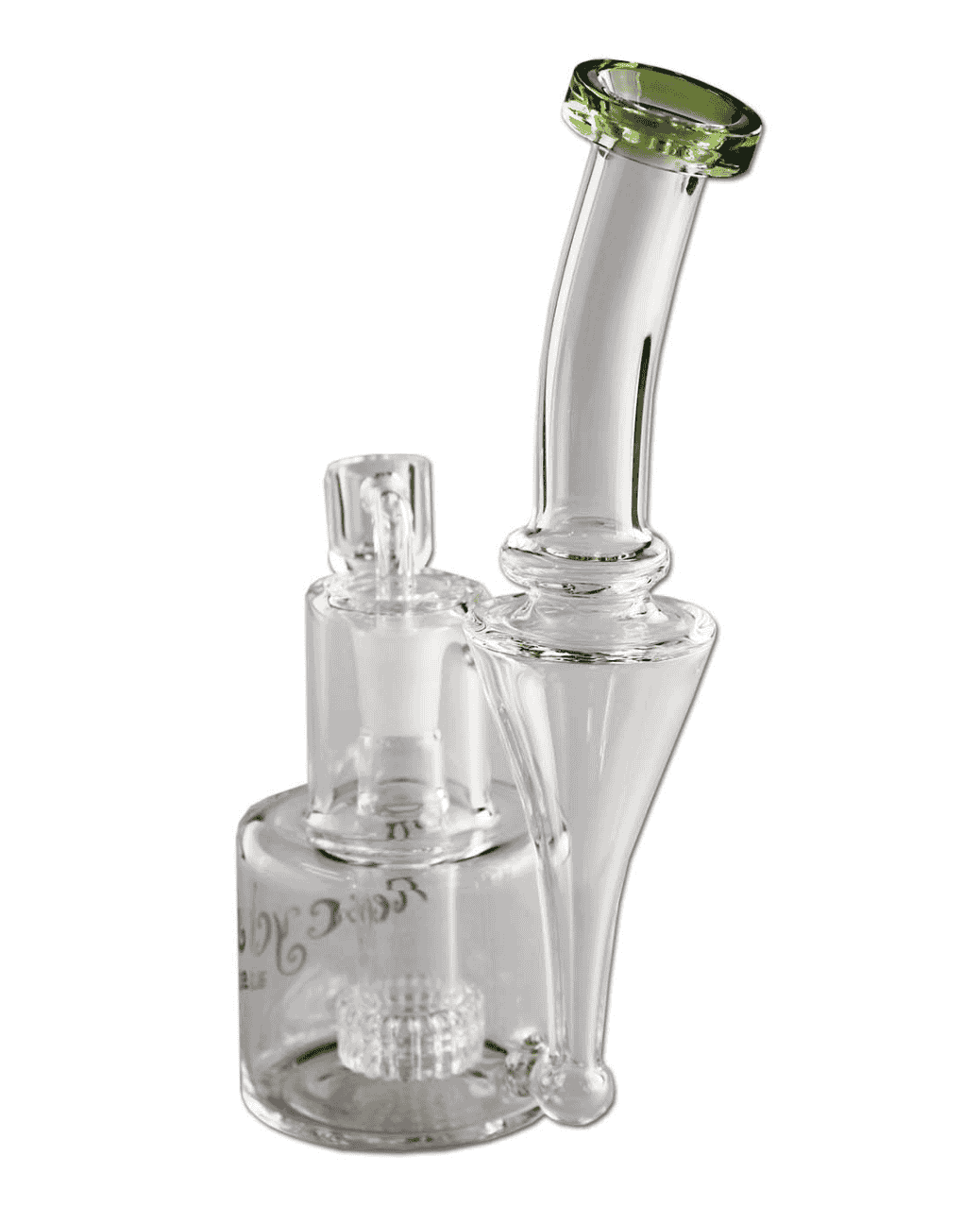 Detailaufnahme des hochwertigen Borosilikatglas des BLAZE Recycler Glasbubbler