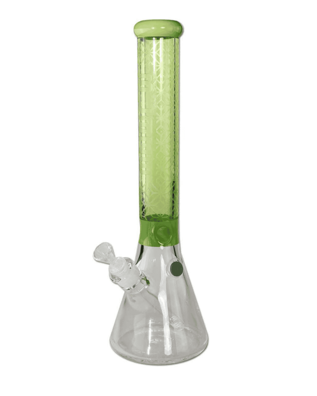Detailansicht des sandgestrahlten BLAZE GLASS Logos auf der Bong