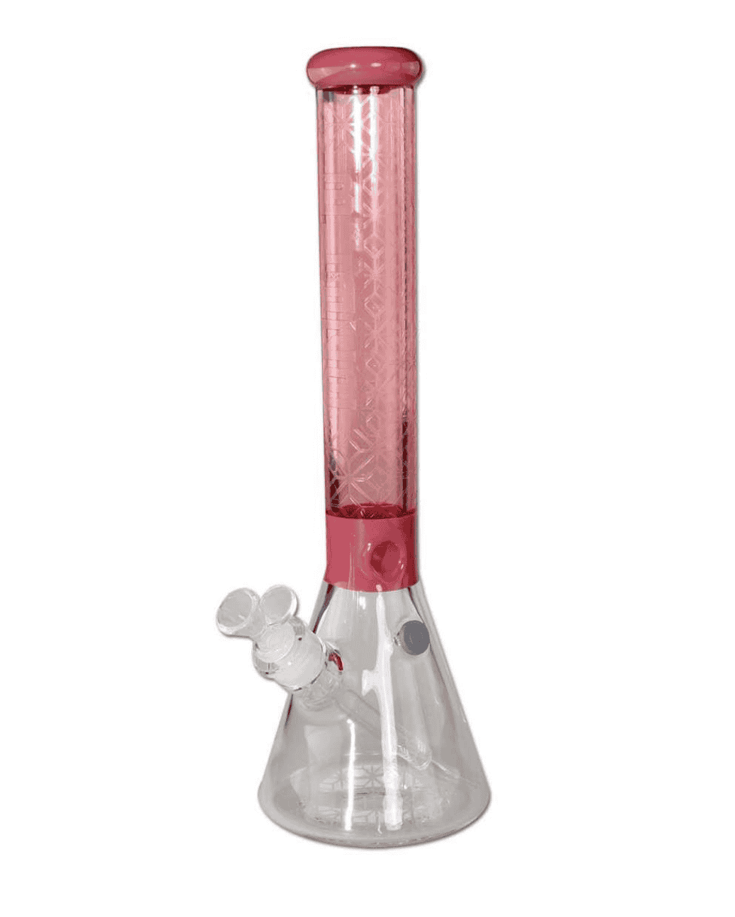 Nahaufnahme des 150mm Schlitzdiffusorchillums der BLAZE Sandblast Beaker Bong Ice