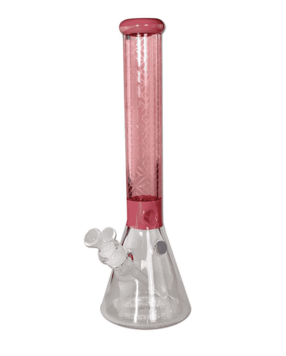 Nahaufnahme des 150mm Schlitzdiffusorchillums der BLAZE Sandblast Beaker Bong Ice