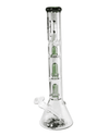 Detailaufnahme des BL Logos auf der blauen Beaker Icebong mit doppeltem Ufoperkolator