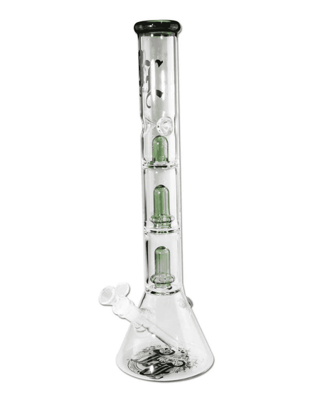 Detailaufnahme des BL Logos auf der blauen Beaker Icebong mit doppeltem Ufoperkolator